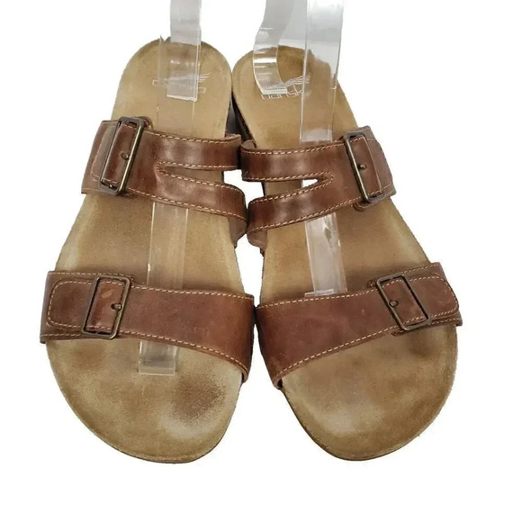 Women's DANSKO Vintage Comfort Wedge Heeled Leather Open Toe Sandals SZ 41 - Picture 3 of 14